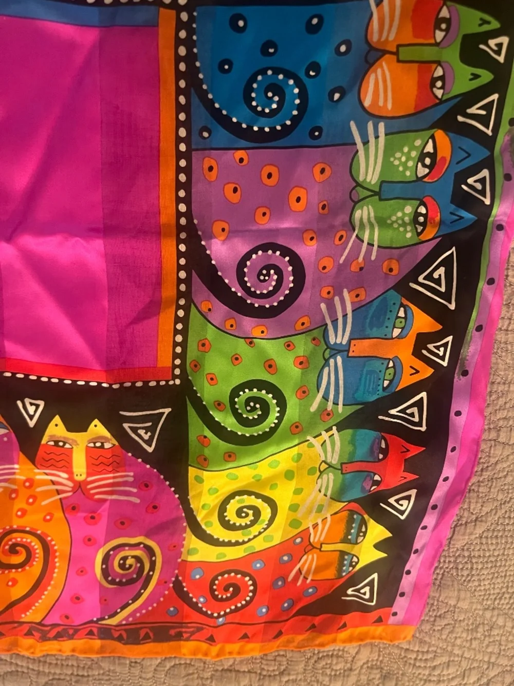 Laurel Burch Cat Square Silk Scarf